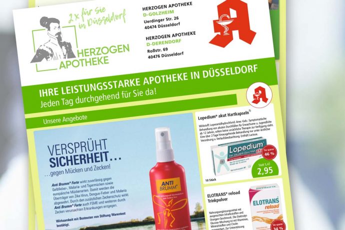 Herzogen Apotheken Düsseldorf - Flyer Aktionen